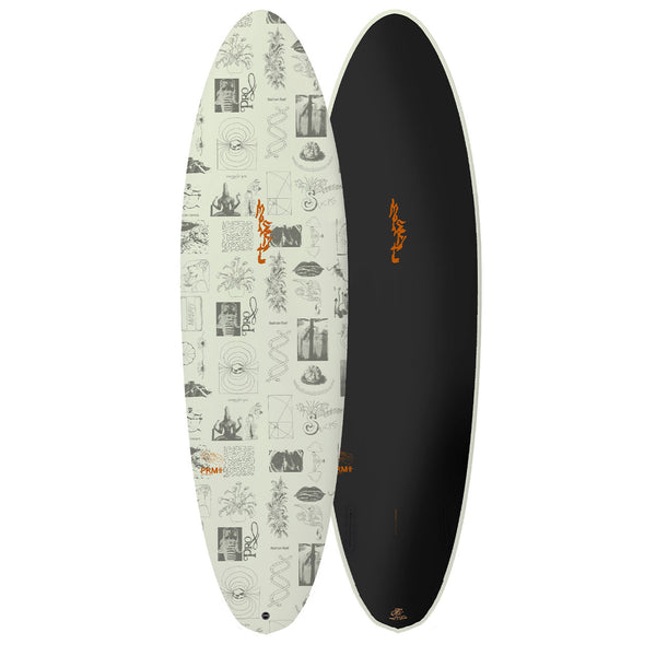 MISFIT Neo Speed Egg Twin - Art Series - Primitek 6'6” x 20 5/8” x 2 9/16” - 38L Grey Aroona Surf, Sydney